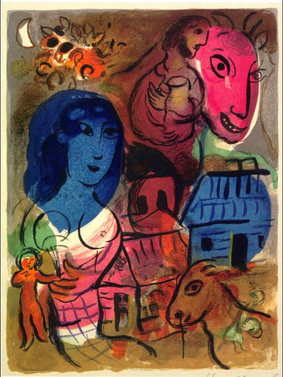 Les Passagers d’Antilopa contemporain de Marc Chagall Peintures à l'huile